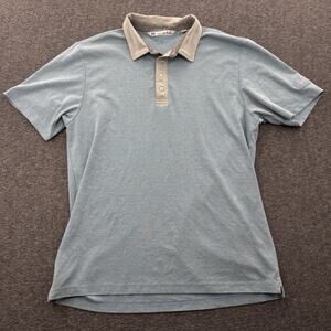 Travis Mathew Polo Shirt Adult XL Light Blue Golf Lightweight Logo Casual Mens